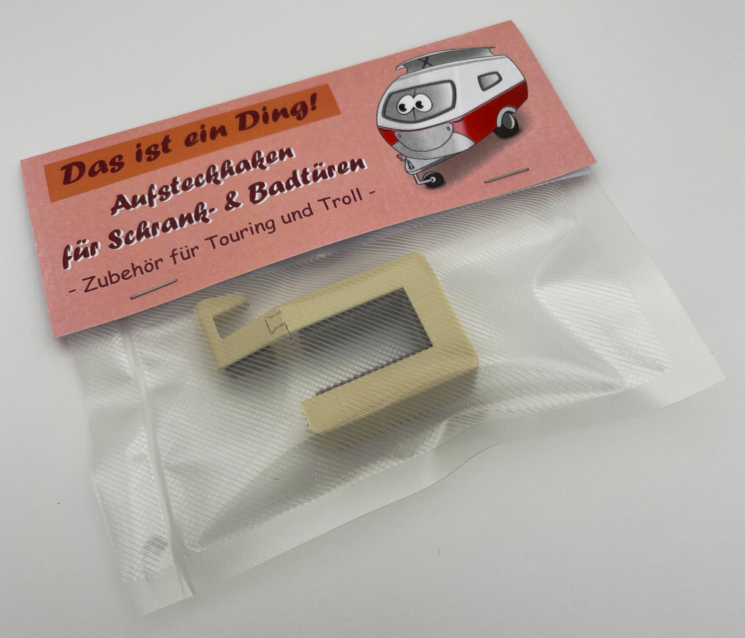Aufsteckhaken, beige, in Produktverpackung